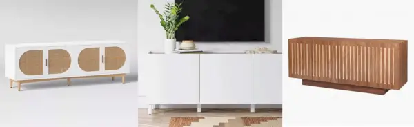 Komadići za pohranjivanje Moodboard s 3 opcije pohranjivanja TV Credenza