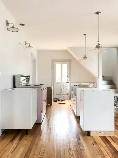 Beach House Kitchen Some Cabinets Up