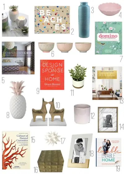 Mood Board d'objets de style pour étagères