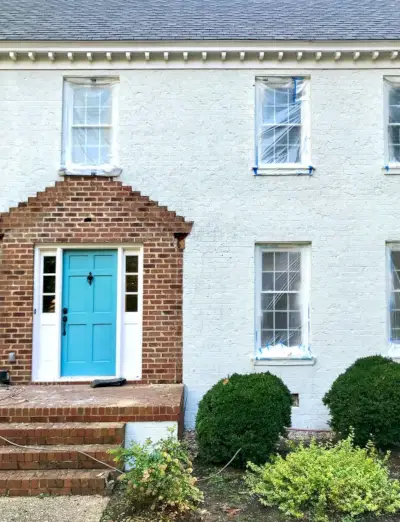 Front Porch White Brick Portico Demo