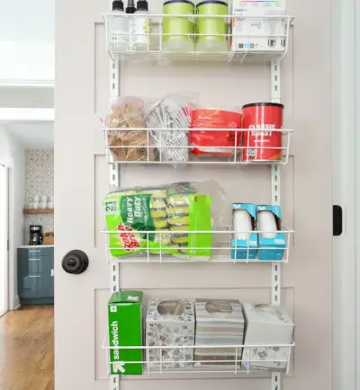 Duplex Owners Closet Bakside of Door Organization