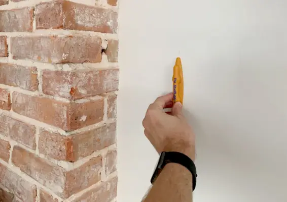 Kitchen Shiplap Backsplash Marking Studs