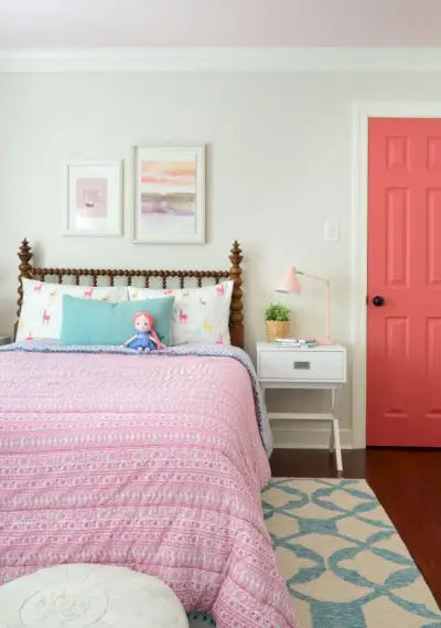 literie à motifs rose pour chambre de fille