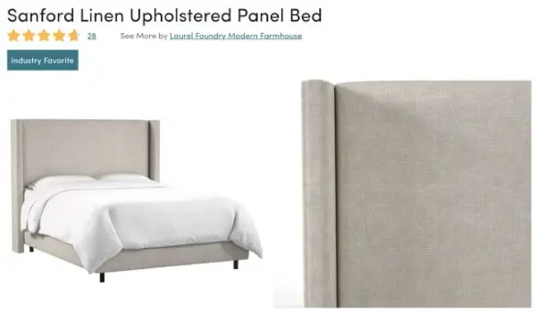 Letto a pannelli imbottito in lino Sanford di Wayfair