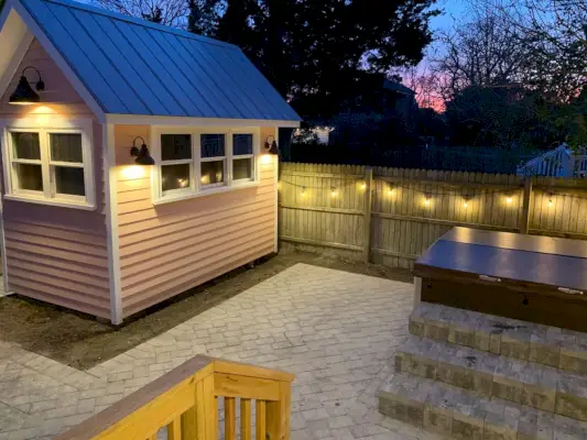 Beach House Backyard Progress Patio Done