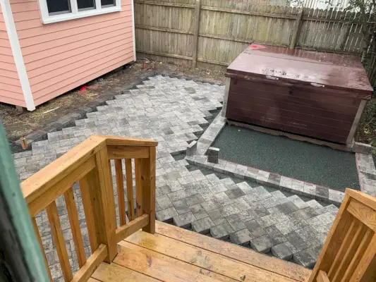 Beach House Backyard Progress Patio Install