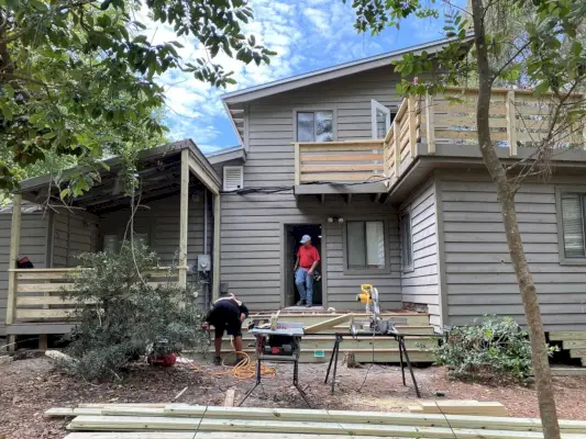 Florida House Exteriör Progress Front Porch Rebuild