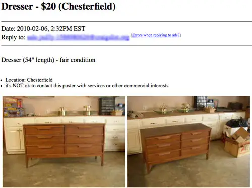 Rifinitura dell'annuncio Craigslist