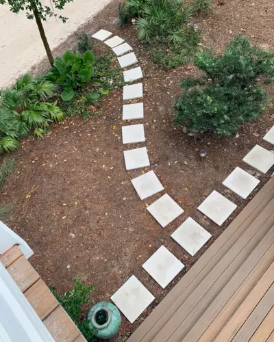 Front Porch Fall Pavers Overhead