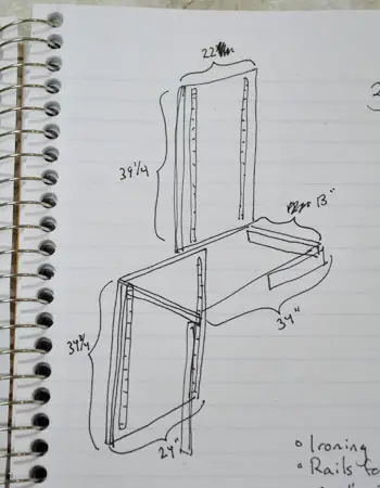 סקיצה של מדף Cubby