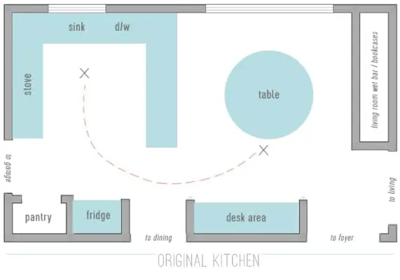 cuisine-reno-plan d'étage-allée