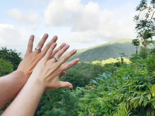 بورتوريكو El Yunque أيدي خواتم الزفاف