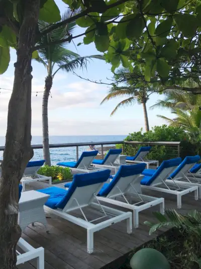 Puerto Rico Condado Vanderbilt Hotel Blue Chaise at Sunet