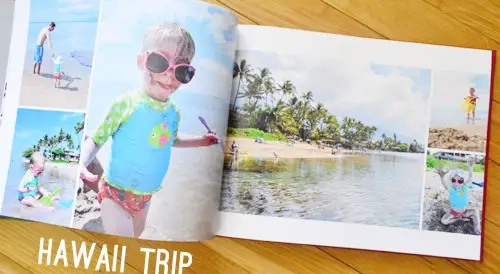 Ročenka Family Album Spread Featuring Photos Of Hawaii Trip