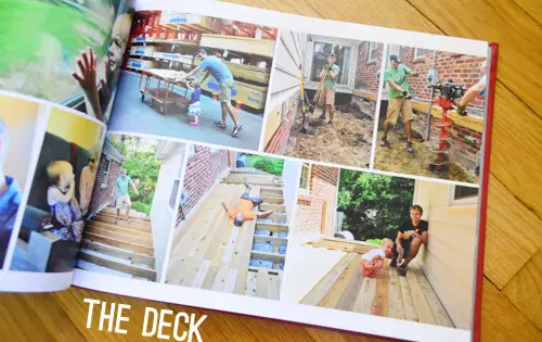 Ročenka Family Album Spread Featuring Photos Of Building Deck