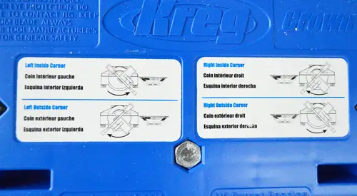 rohové diagramy na lisovacom nástroji Kreg Crown Pro