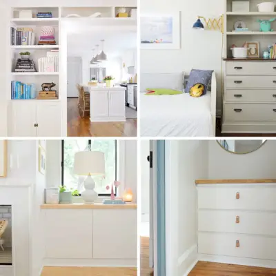 Vier DIY-Einbauschrank-Projekte als Collage