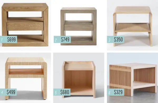 Comparaison de tables de chevet en bois moderne