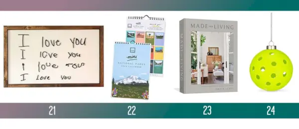 Ideias para presentes de feriado para homens e mulheres, sinal de caligrafia personalizada, mini calendário feito para livro vivo, ornamento de pickleball