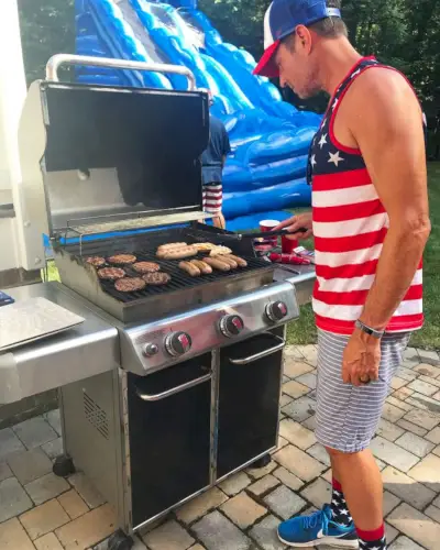 Hamburger Op De Grill Vier Juli