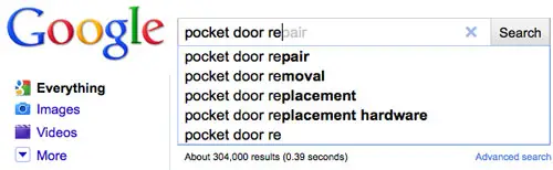 Recherche sur Google avec porte escamotable