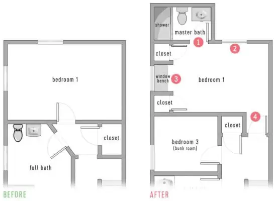 Duplex plattegrond boven Achterkant B en A