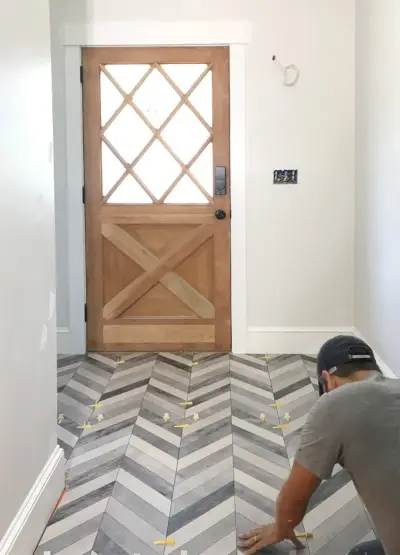 Duplex Tile Chevron Mudroom John Working