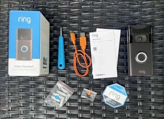 Ring Video Doorbell Box Včetně šroubováku Šrouby pro nabíjecí kabel