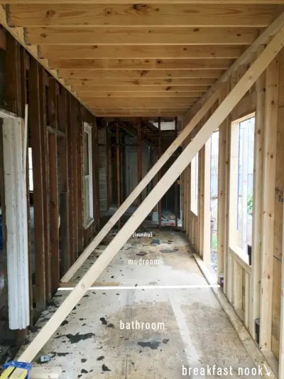 Maison de plage reconstruite côté bas étiquetée