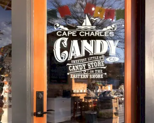 Cape Charles Candy Co logo sur la côte est de la Virginie