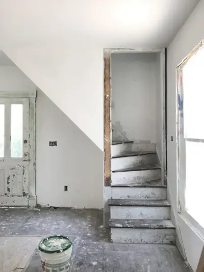 Beach House Drywall Back Stairs