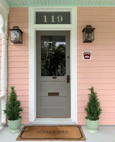 Beach House History Front Door Plaque Hung