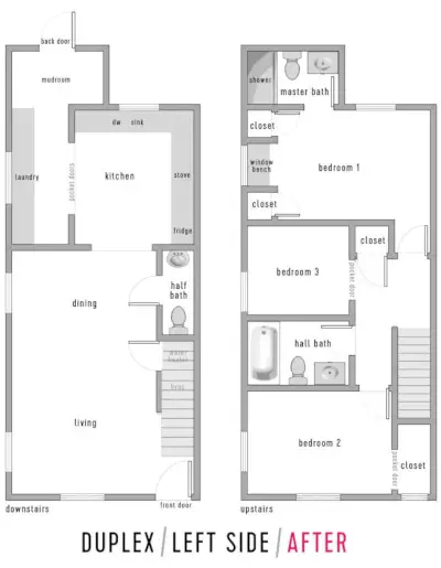 Plan d'étage duplex