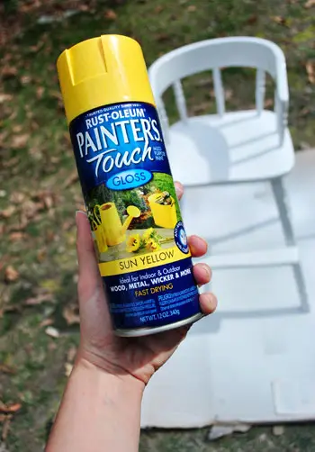 Spray amarelo para cadeira alta