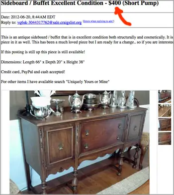 Craigslist della credenza