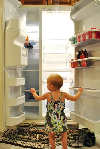 Frigo vide avec Clara