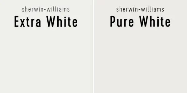 Sherwin Williams Extra White срещу Pure White