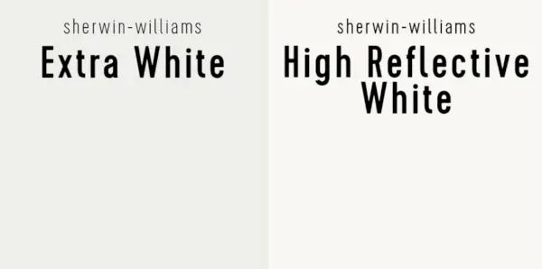 Sherwin Williams Extra White vs. Sherwin Williams High Reflektierendes Weiß