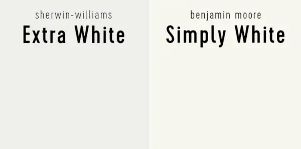 Sherwin Williams Extra Blanc contre Benjamin Moore Simplement Blanc