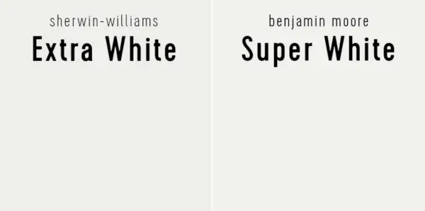 Sherwin Williams Extra White срещу Benjamin Moore Super White