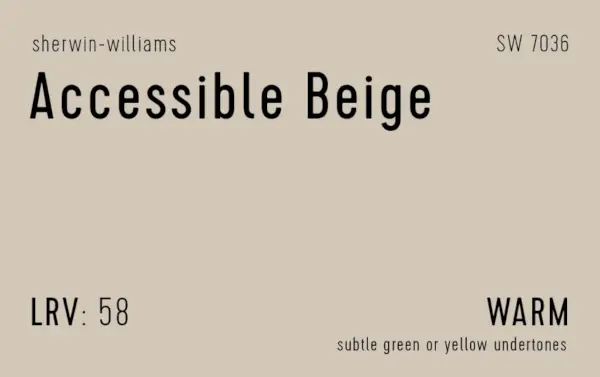 Sherwin-Williams Accessible Beige Information Swatch