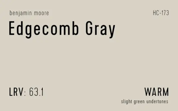 Benjamin Moore Edgecomb Grey Information Swatch