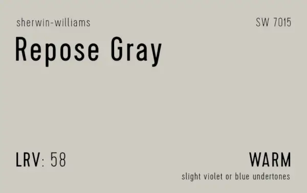 Sherwin-Williams Repose Grey Information Swatch